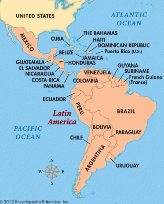 Map of Latin America