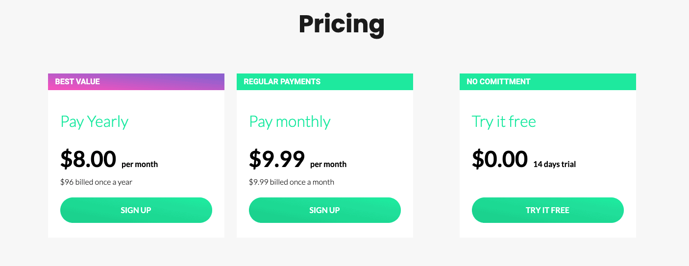 LivingWriter pricing examples