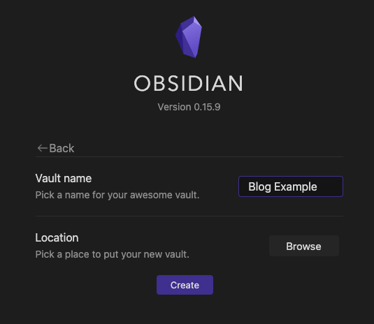 Naming your new Obsidian Vault