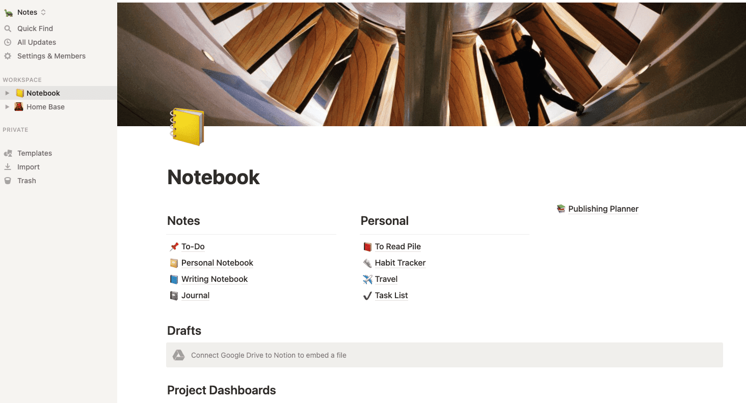 Notion Notes Dashboard