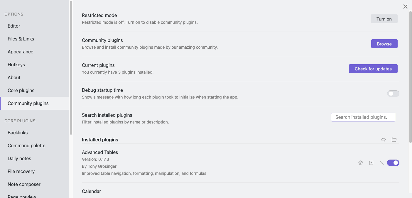 Community Plugin controls and settings