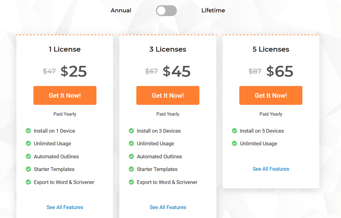 Plottr Annual Pricing