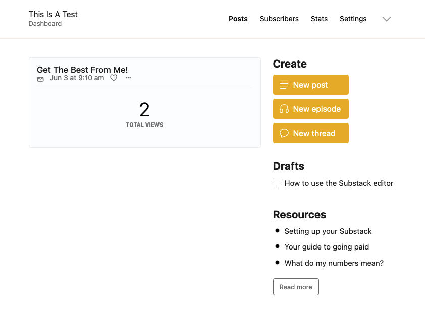 Substack Writers Dashboard