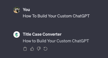 Example of the Title Case converter built in ChatGPT