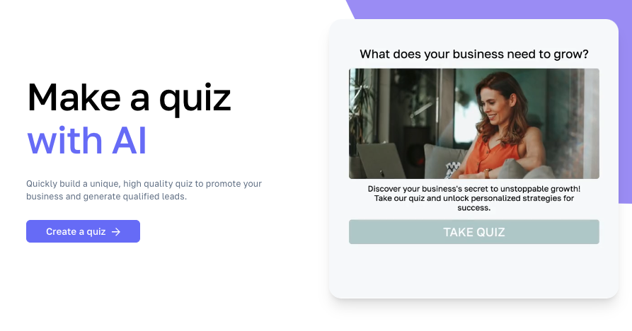 Interact homepage to start creating your quiz