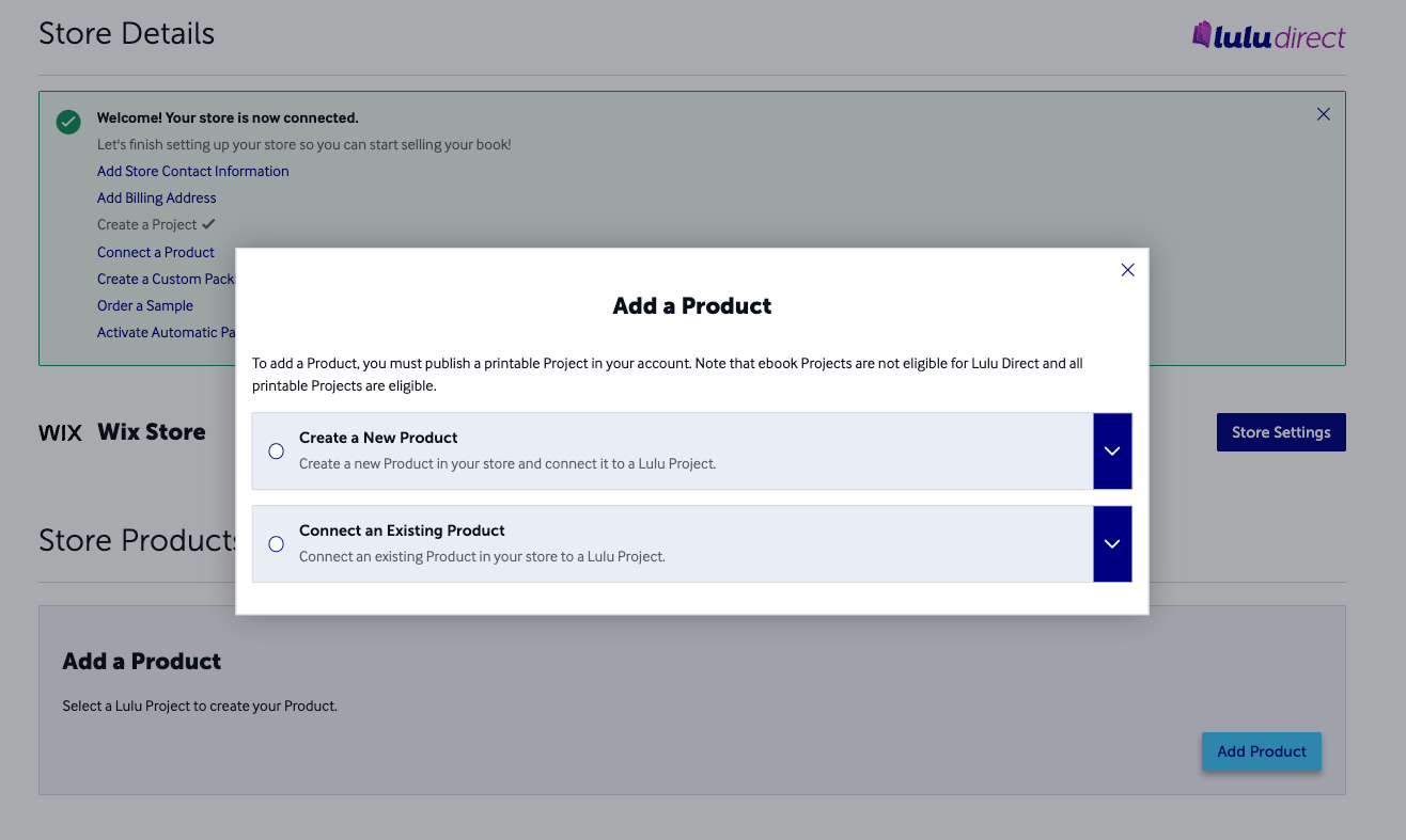 Connect Products in your Wix store to Lulu Direct books to print