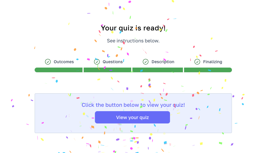 Your completed quiz