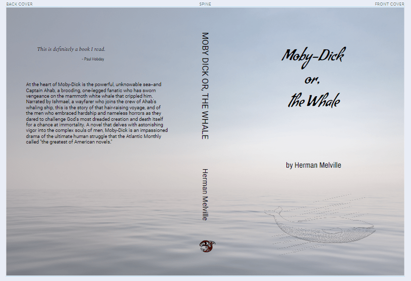 Moby Dick Final cover design using the Lulu Cover Creator