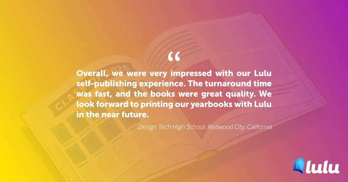 Testimonial about Lulu's Yearbook publishing