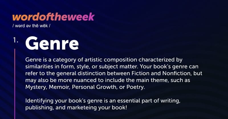 Definition of 'genre' from Lulu's glossary of publishing terms