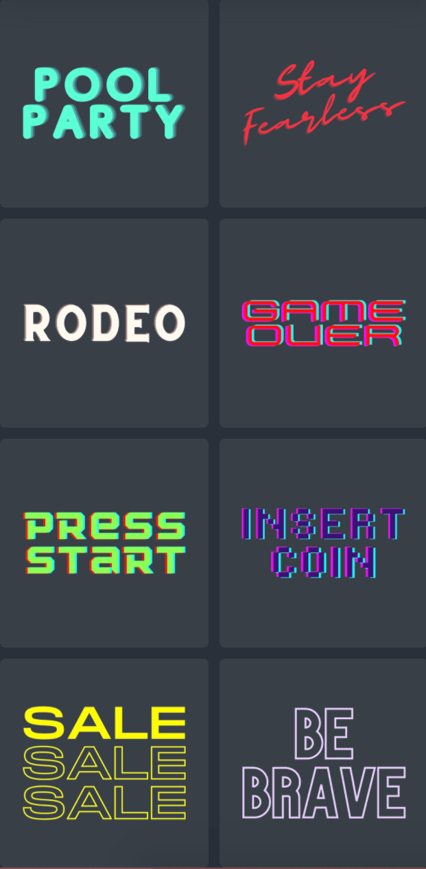 Canva font options with visual display