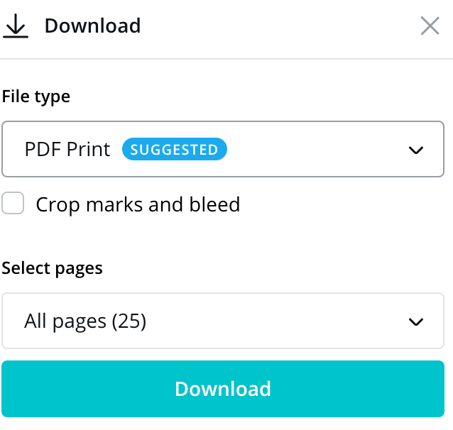 Selecting Print PDF for your Photo Book file