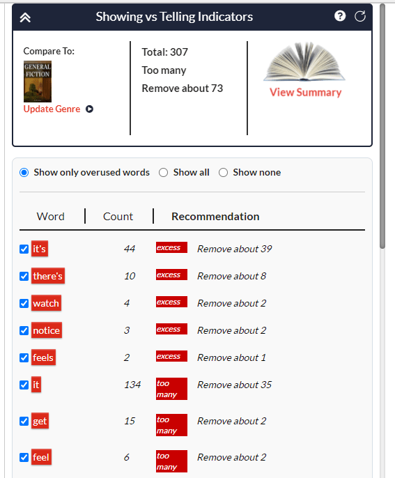 Autocrit's guide to showing vs. telling