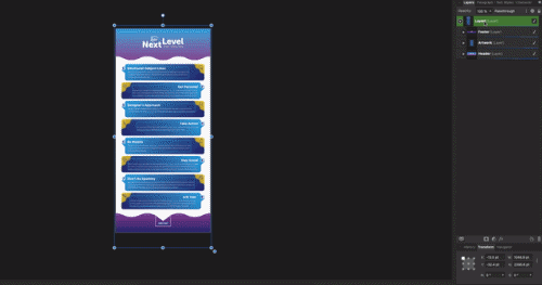 GIF showing how a flattened layer appears