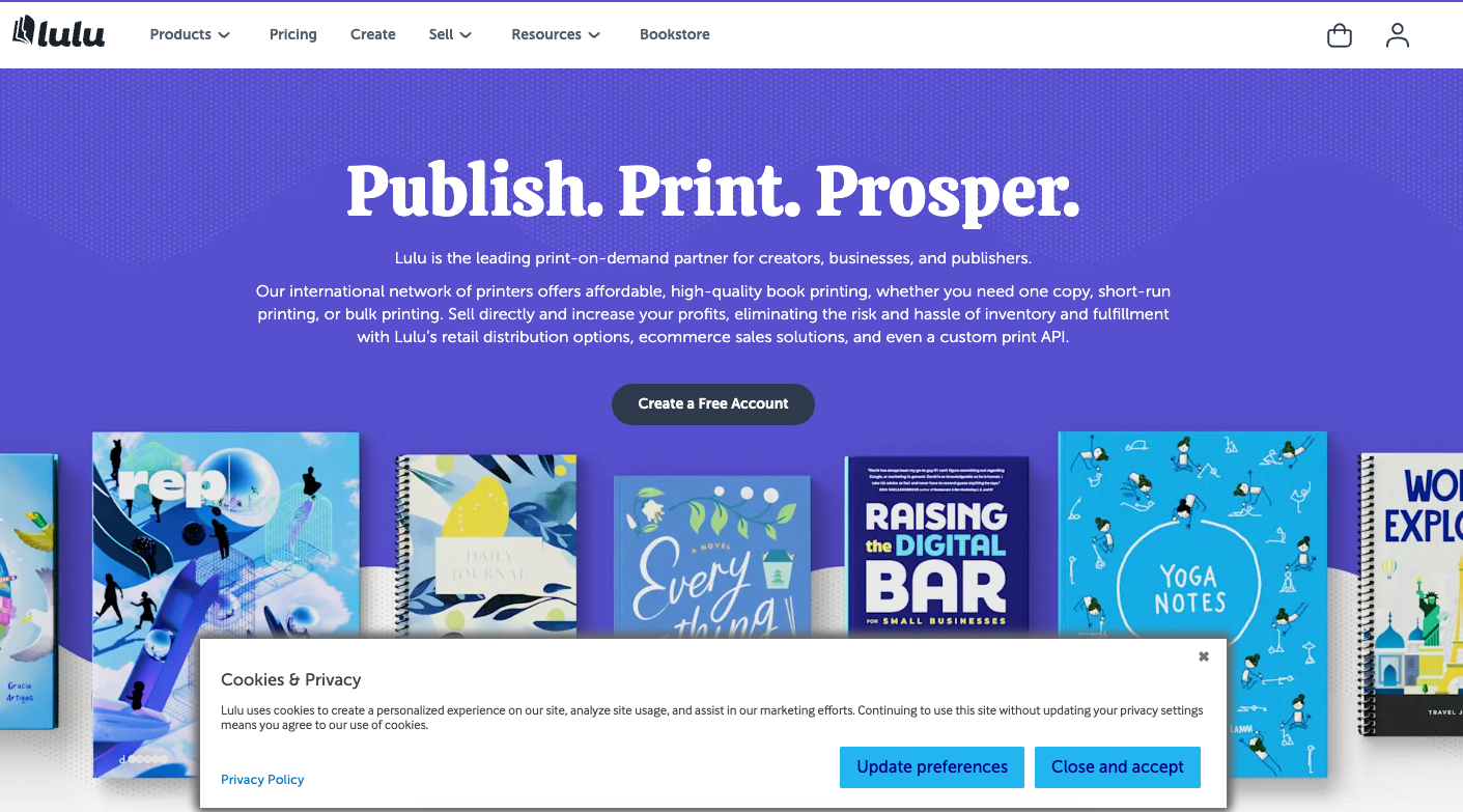 Lulu's cookie consent banner on lulu.com