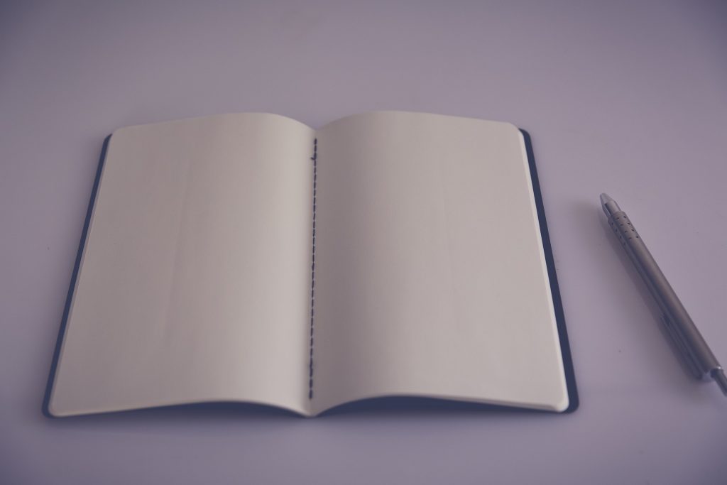 Open notebook, blank page