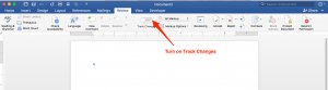 Turn on Track Changes in MS Word