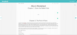 Story Shop Writer - Displaying the Sample Text of Alice in Wonderland
