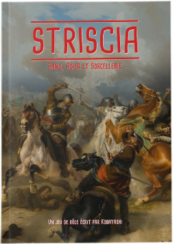One of Kobayashi's role-playing games, "Striscia," on display. 