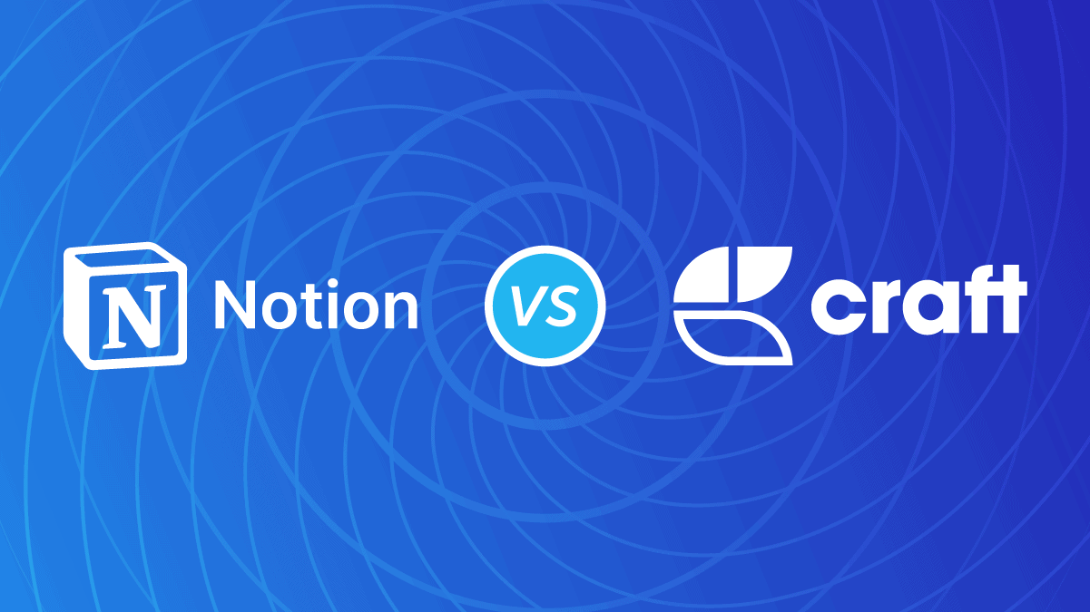 Craft vs. Notion blog graphic header